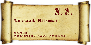 Marecsek Milemon névjegykártya